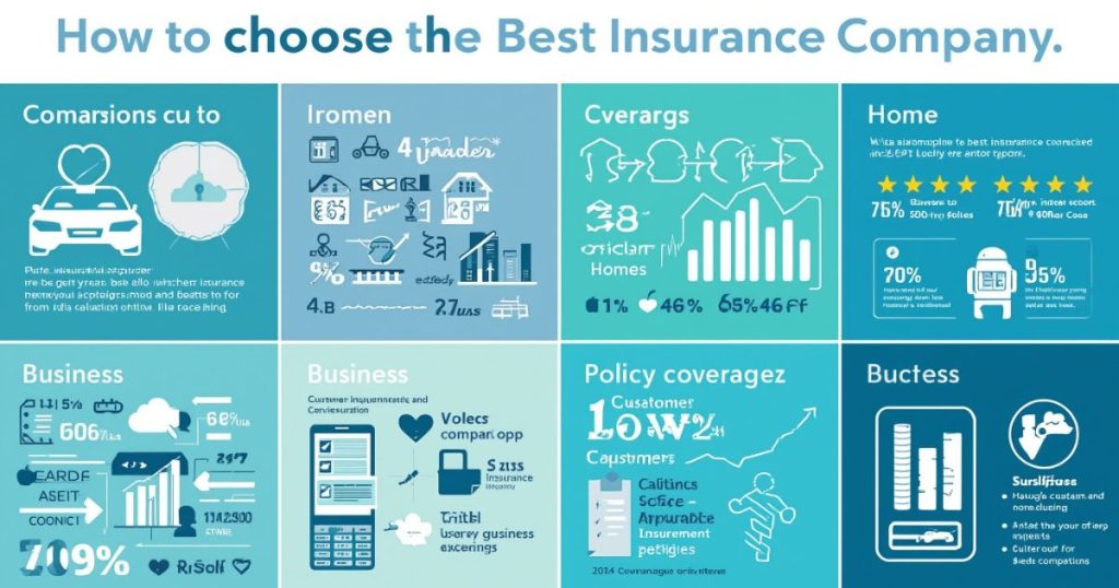 How to Choose the Best Insurance Company in the USA & Canada: A Complete Guide 2025 An infographic on how to choose the best insurance company USA Canada, highlighting comparisons of rates, coverage options, and key factors for car, home, and business insurance.